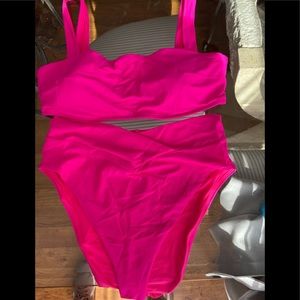 Pink high waist bikini